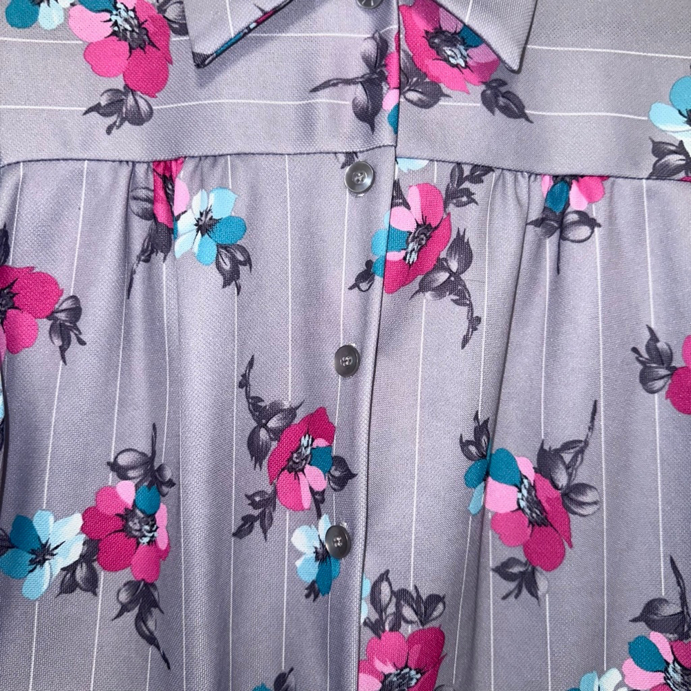 Sz S/M VINTAGE 70s Andea of New York WAITRESS TOP Shirt Uniform Thick Poly USA - Picture 6 of 14
